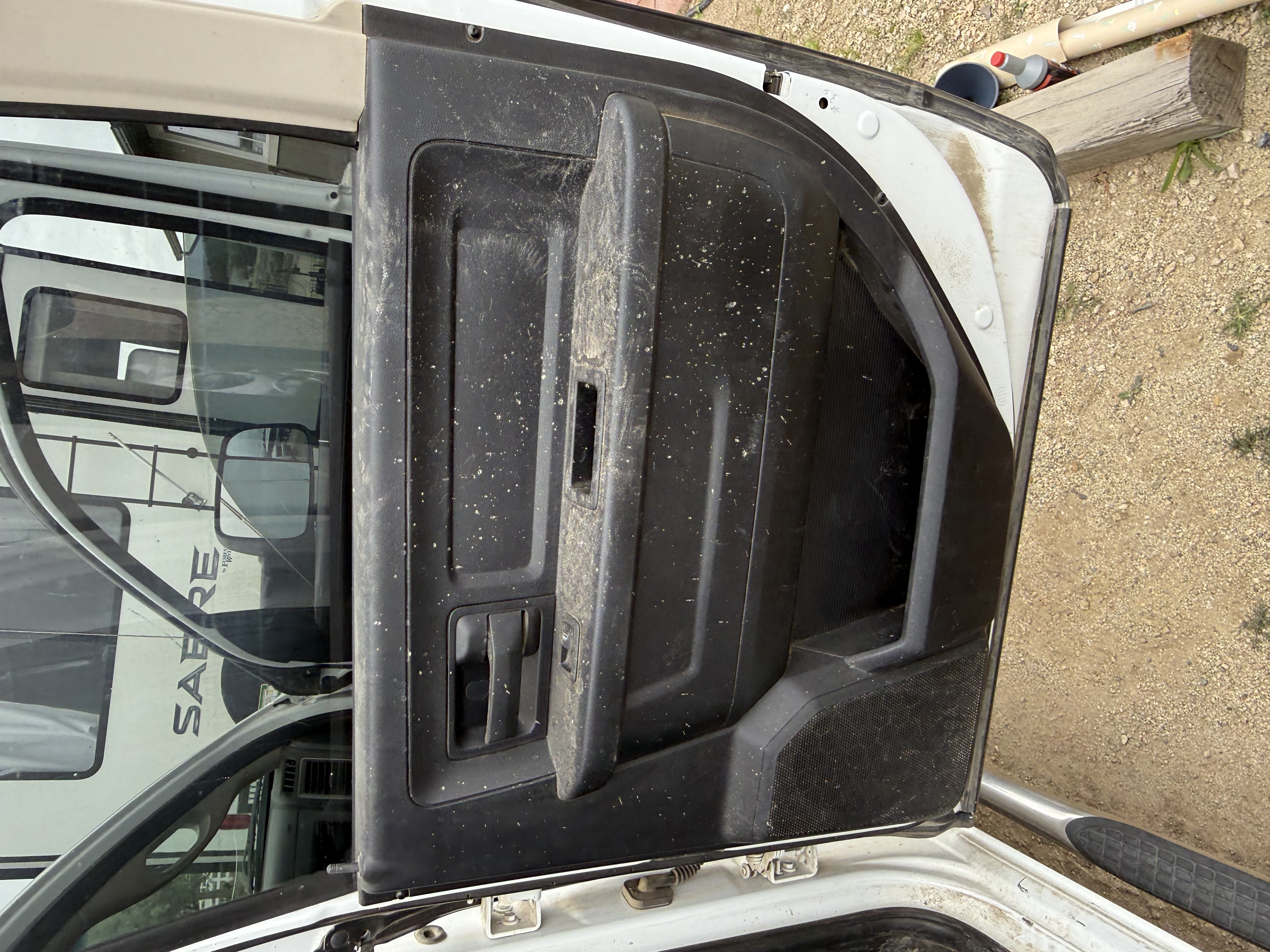 Before: Dirty door panel